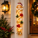 Décoration de porte de Noël lumineuse