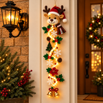 Décoration de porte de Noël lumineuse
