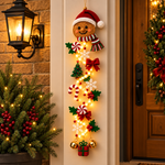 Décoration de porte de Noël lumineuse