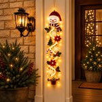 Décoration de porte de Noël lumineuse