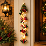 Décoration de porte de Noël lumineuse
