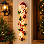 Décoration de porte de Noël lumineuse